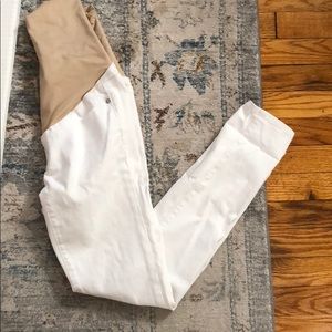 White maternity jeans
